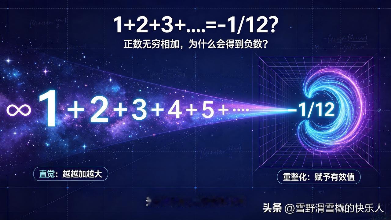 1+2+3+4+…无穷相加，结果居然是-1/12？颠覆小学数学认知！
 
所有人
