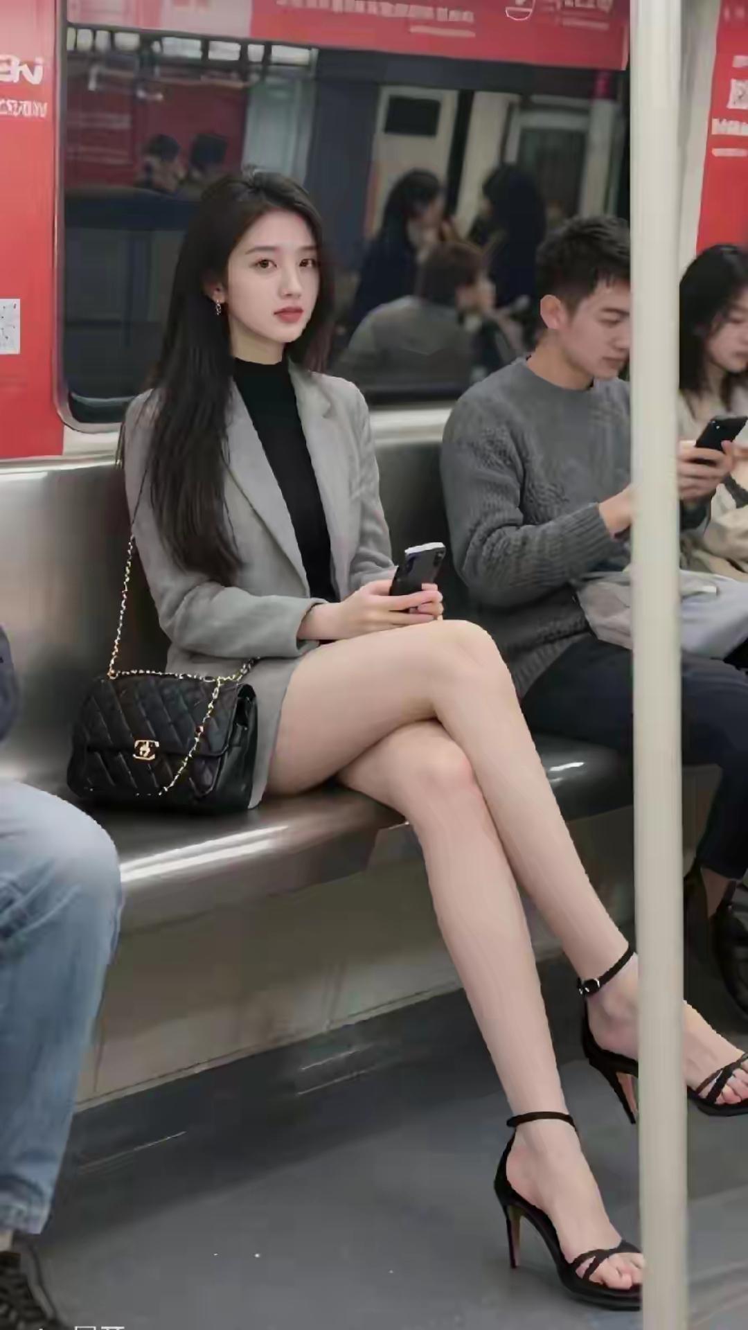 地铁偶遇，已经坐过两站了！气质感女神穿搭 什么样的美人算是东方美人 优雅自信穿搭