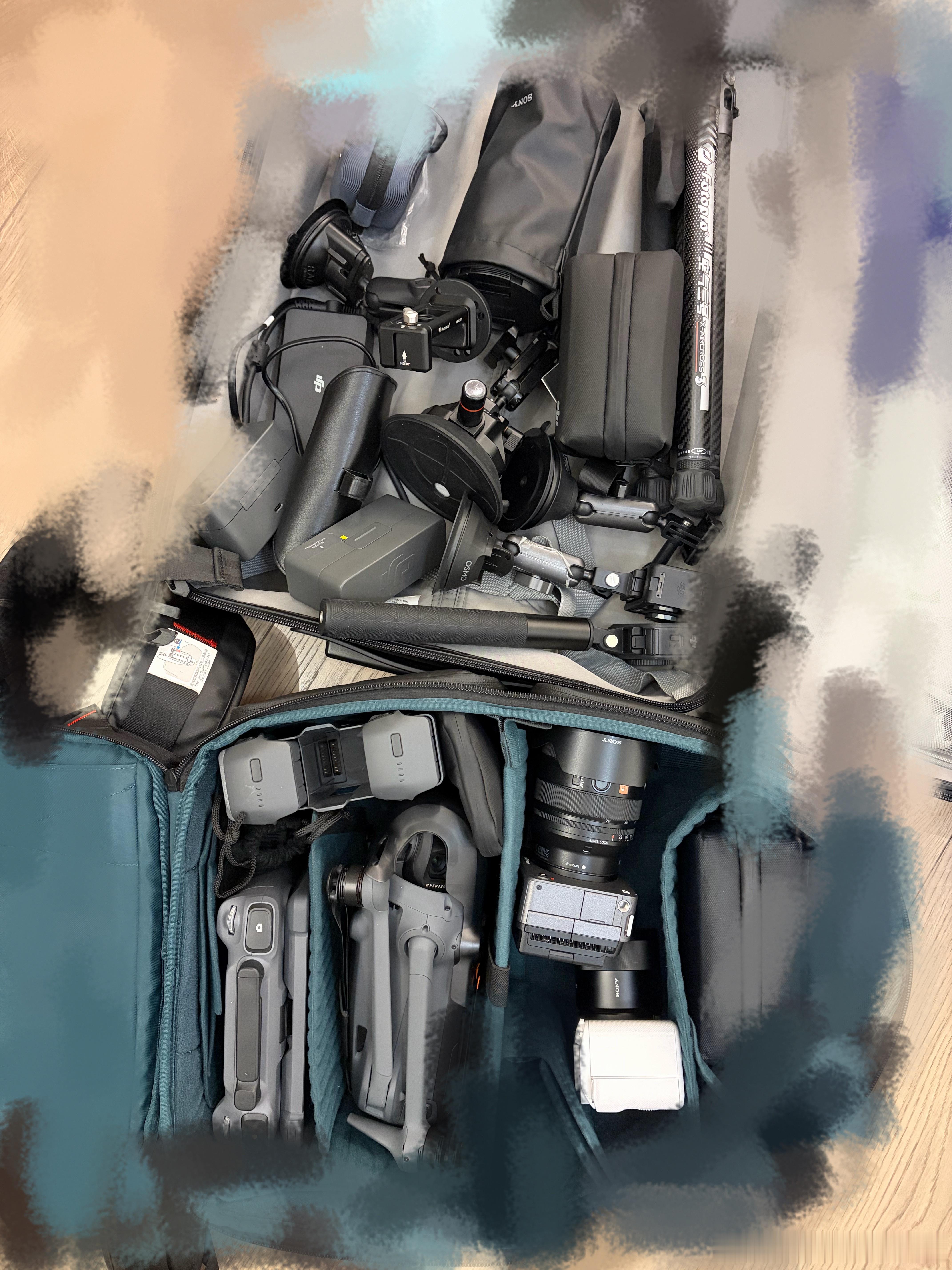 上个月去美国：一部Action6这次去东北：能带的都带上（差生还是文具多）还不就