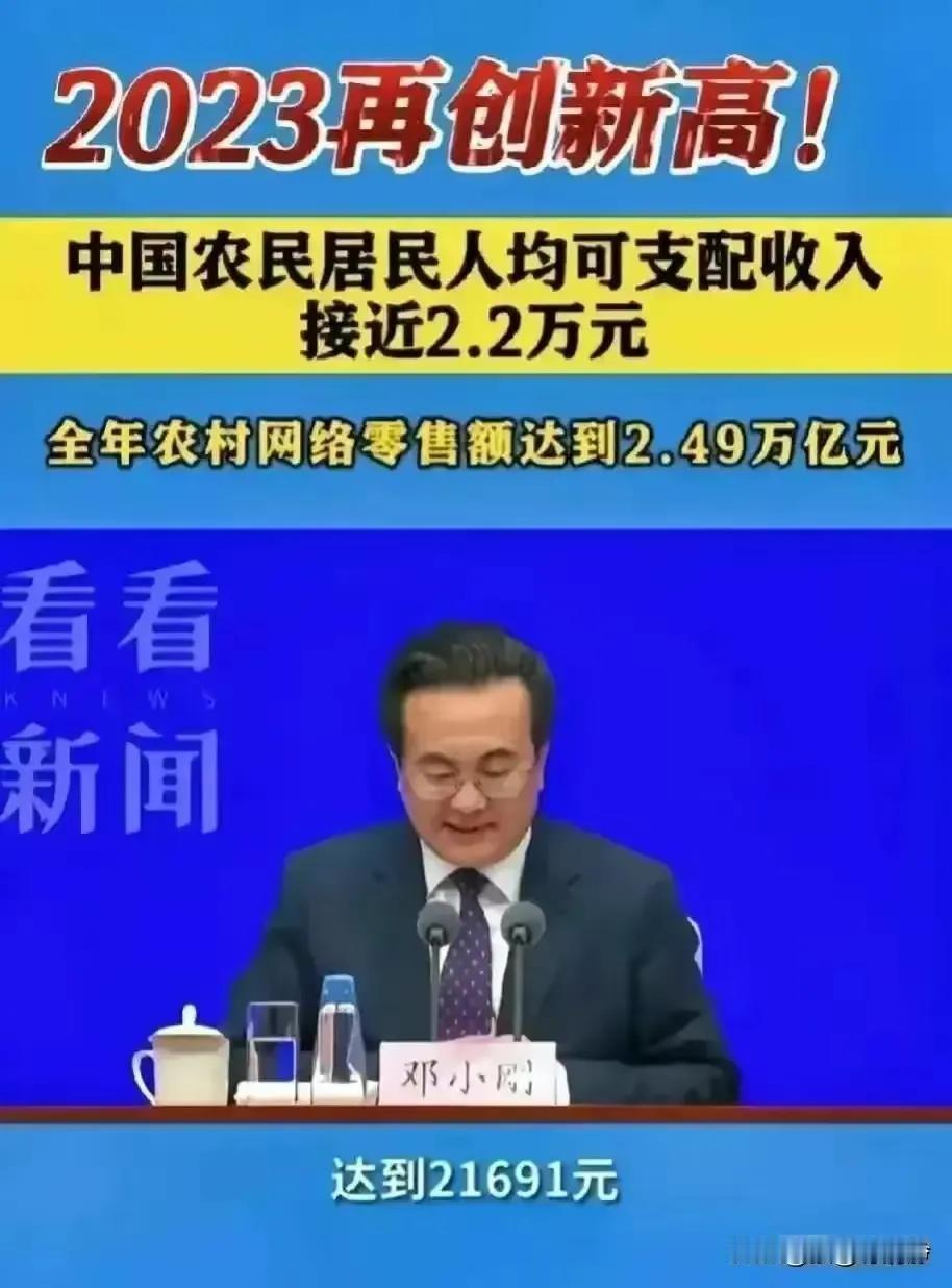 农民人均可支配收入2.2万元，你被增收了吗！