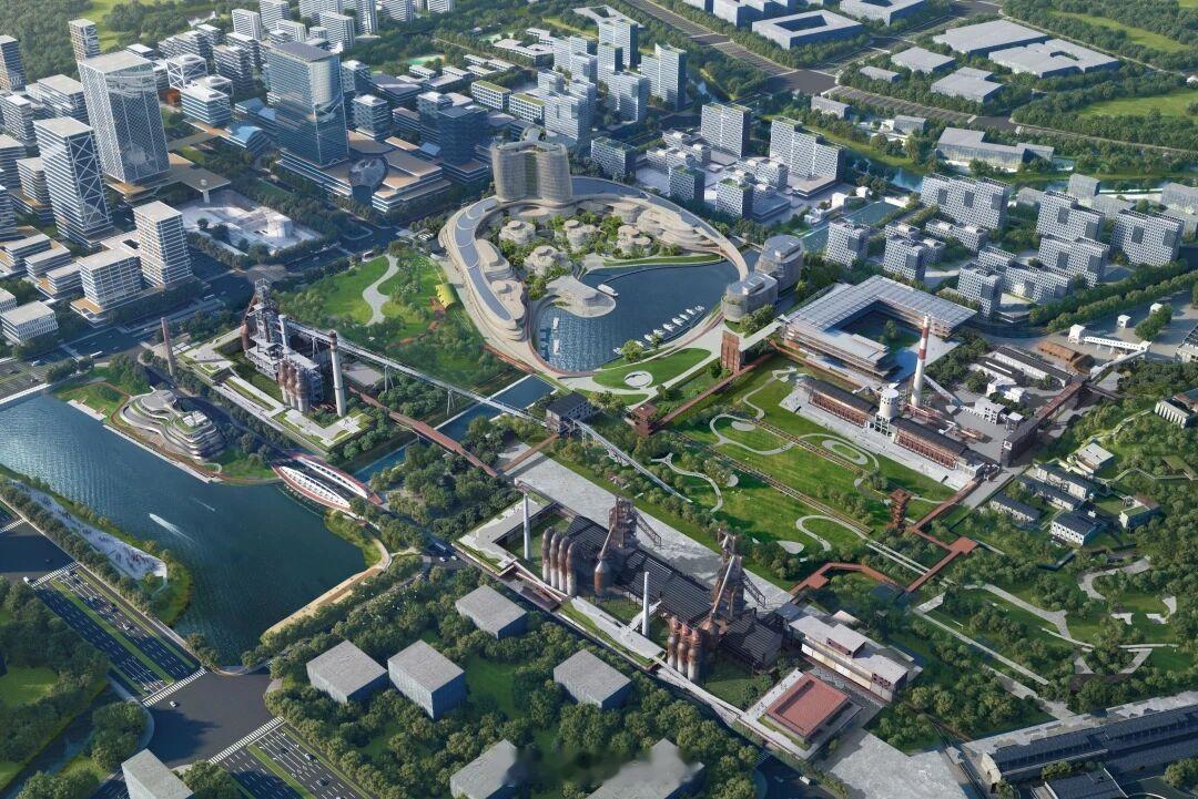 大运河杭钢公园二期主体（杭钢湖数智园，图1-3）由MAD建筑事务所设计，二期北区