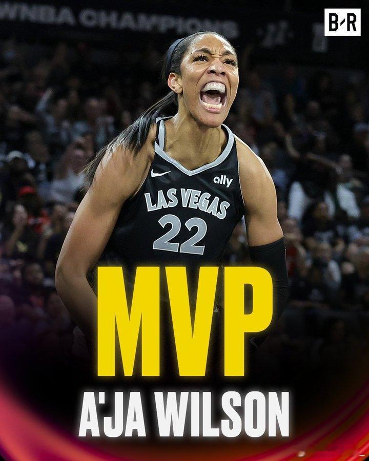 WNBA官方宣布，王牌队球星阿贾-威尔逊全票当选常规赛最有价值球员，这也将是她生