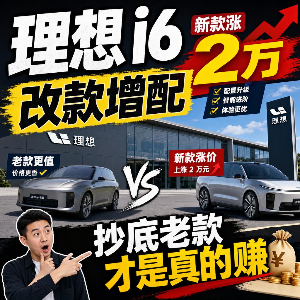 很多人盯着理想i6改款新增的零重力座椅喊升级，可全系直接涨价两万元，这波操作真要