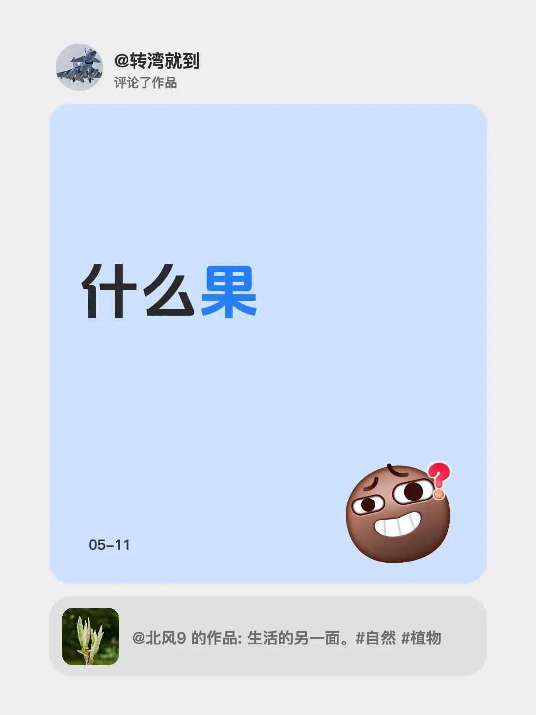 我评论了@北风9 的作品：什么果
