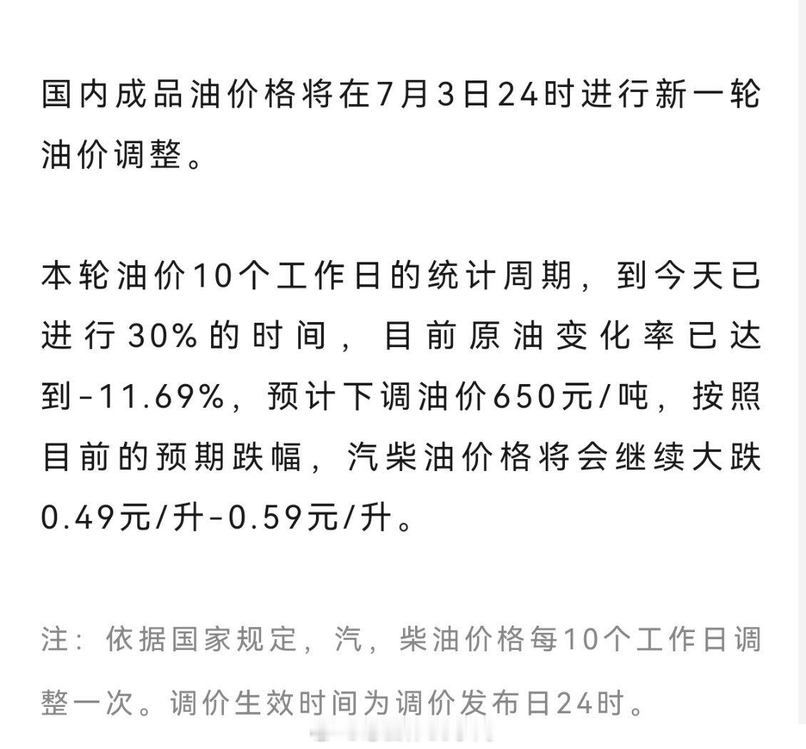 国际油价跌至战争爆发前水平 终于跌回去了！国内下次调整，也降得挺多的，前段时间加