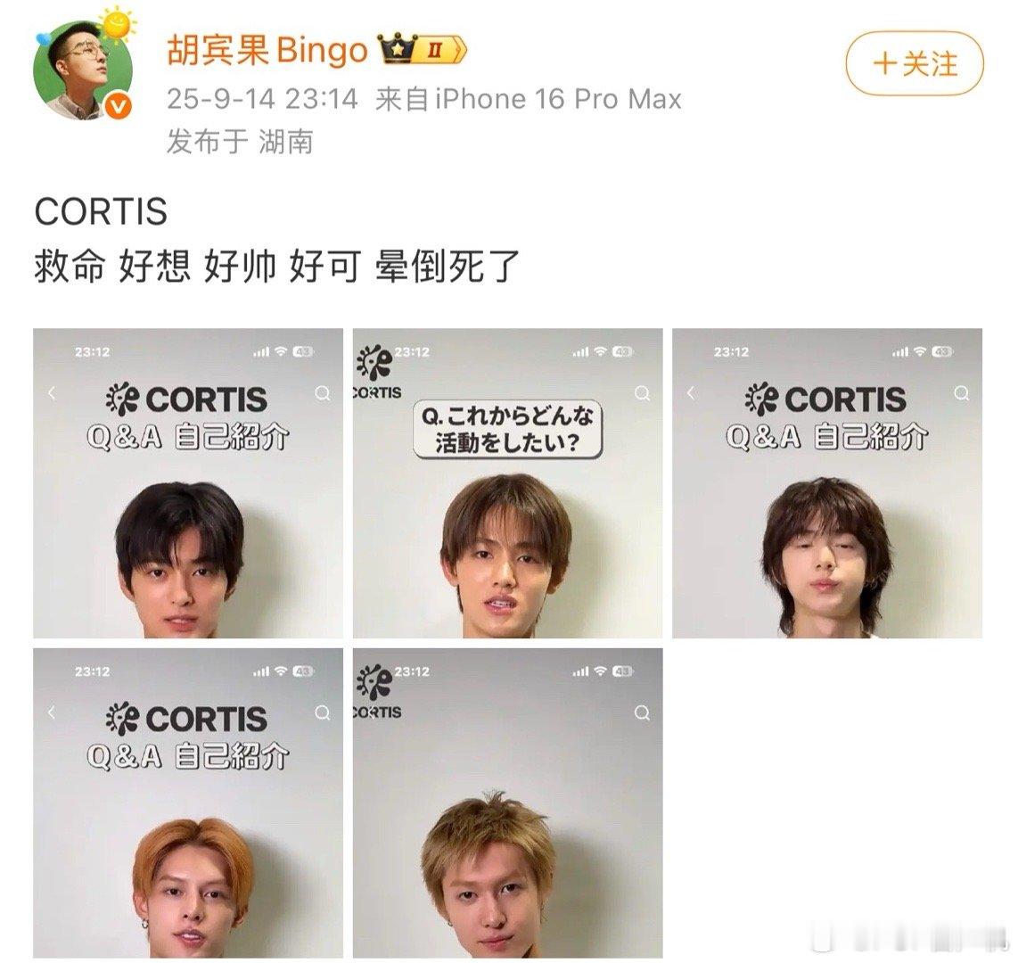 胡宾果也爱上了CORTIS ​​​
