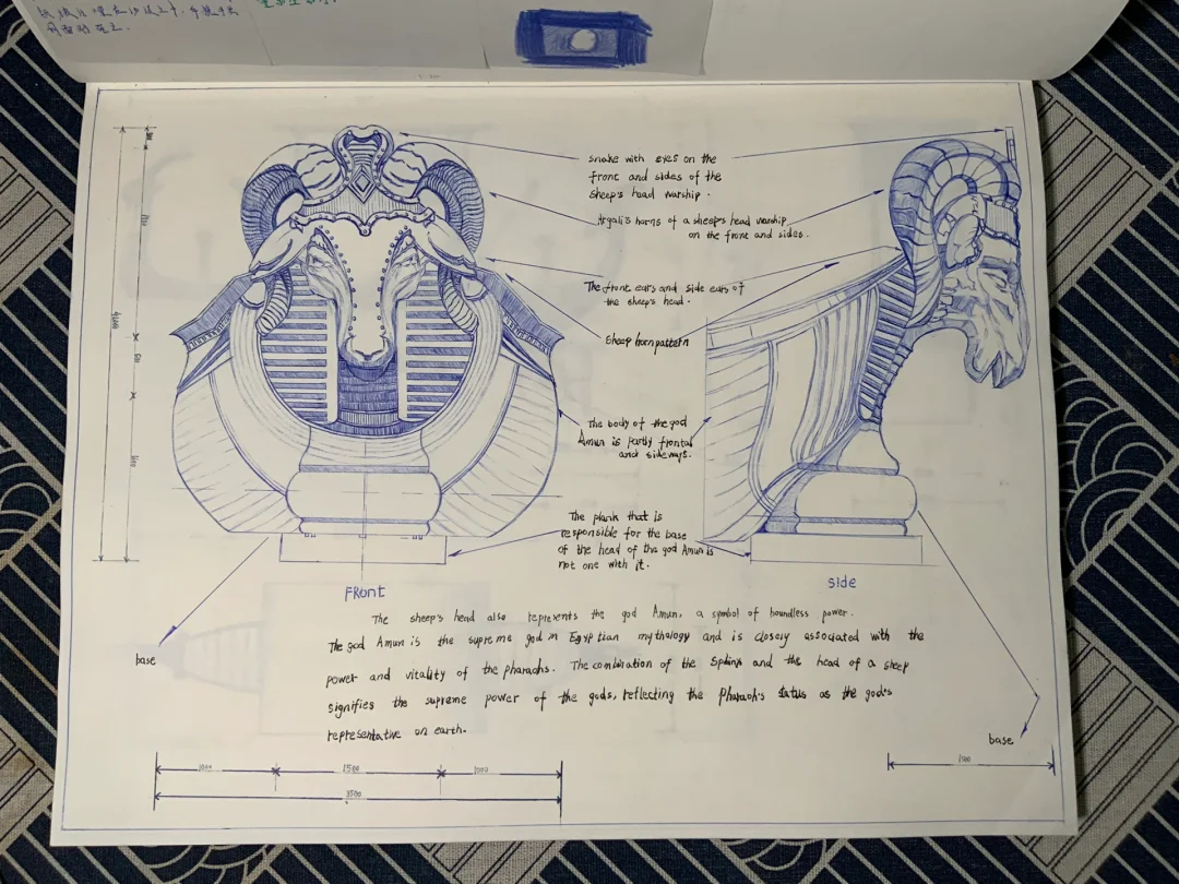手绘《阿依达》道具制图