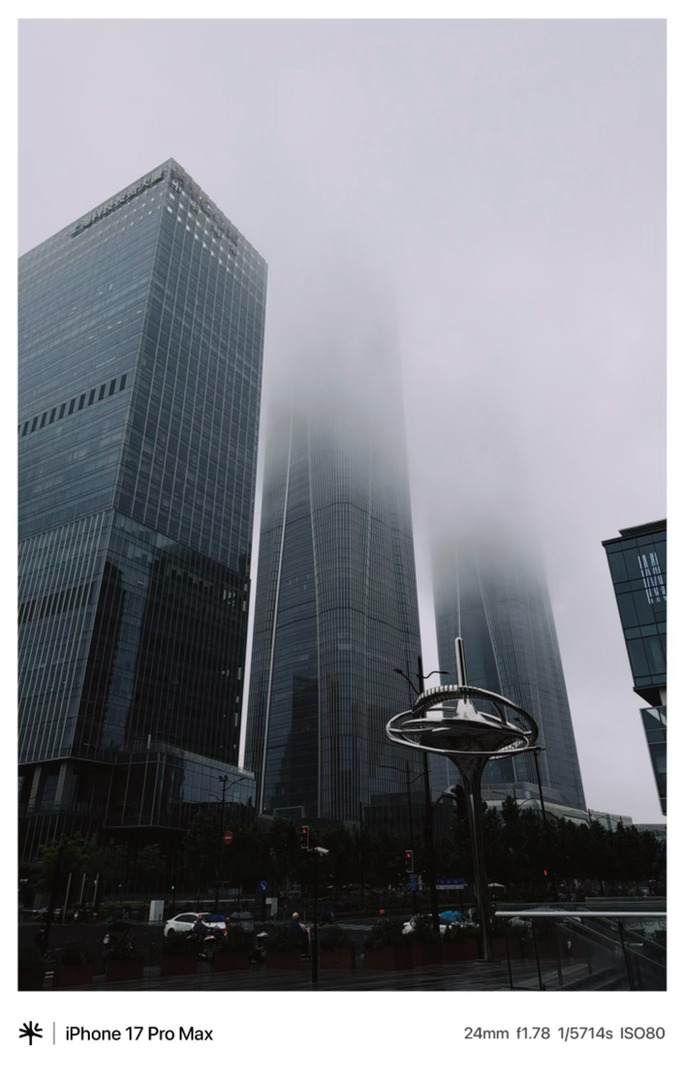 这就是今天下午的上海 雾气蒙蒙 细雨绵绵 不见远处水泥森林 
