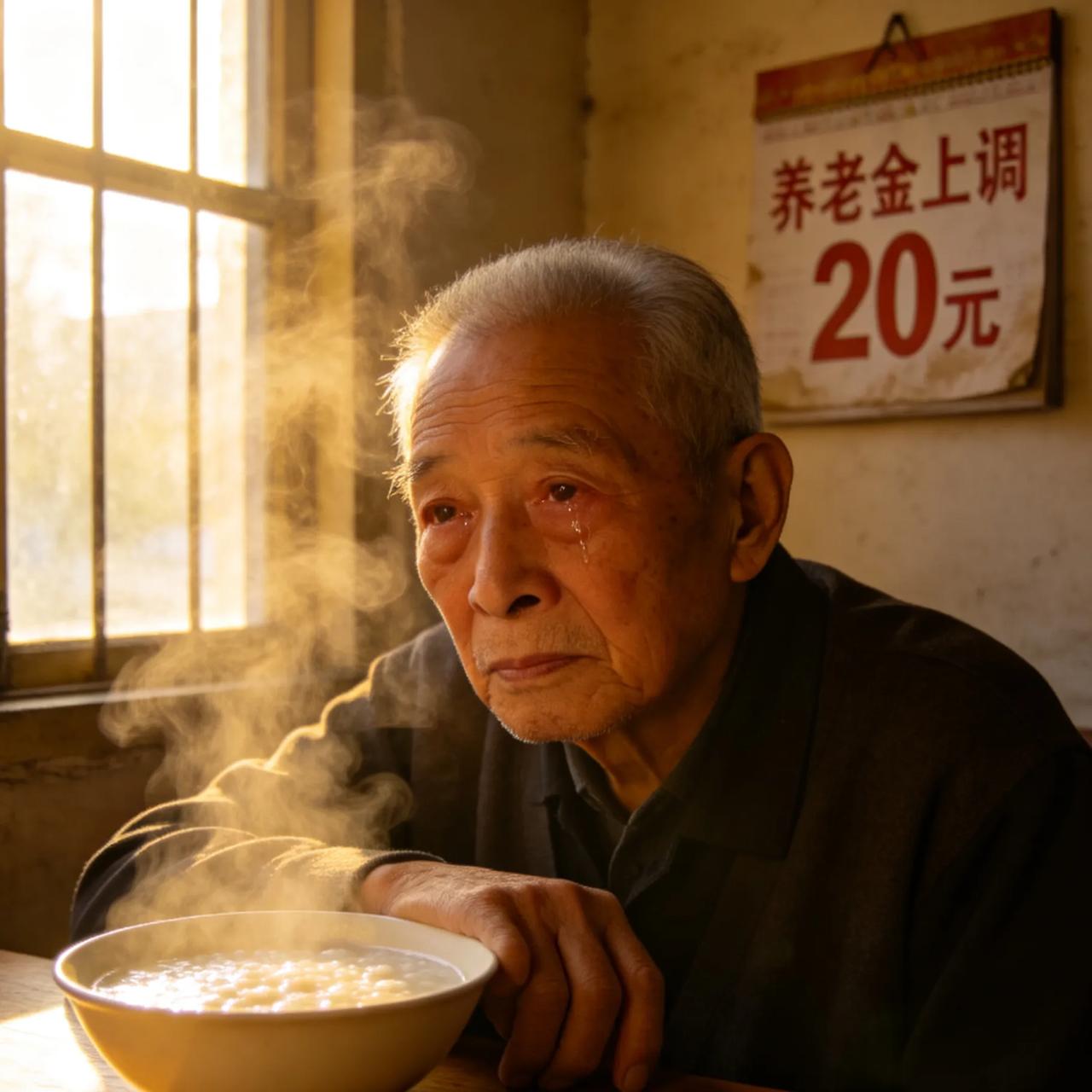 看到养老金涨了20元，我却有点鼻酸
每月多20元，一年240元。
对年轻人来说可