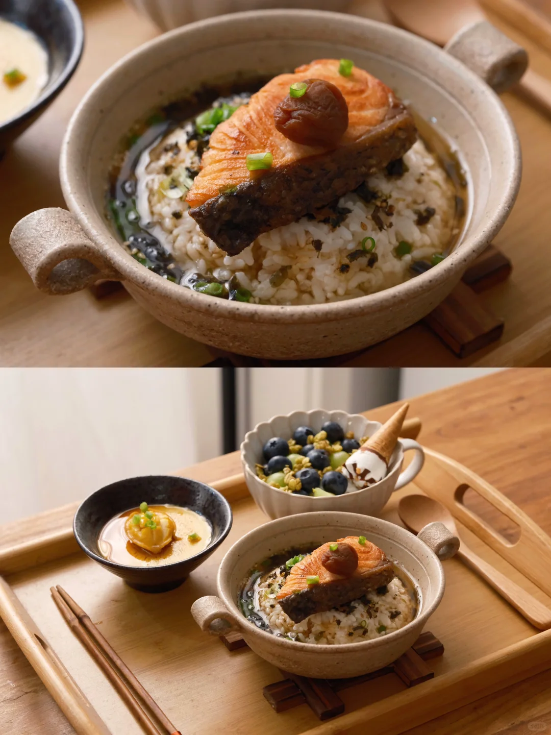 天热了，当然要来一碗超清爽的三文鱼茶泡饭