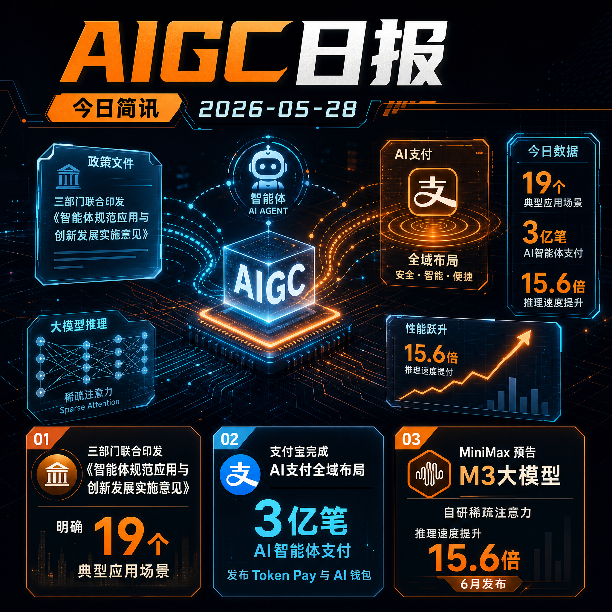 【AIGC日报 · 2026-05-28】今日简讯：1、三部门联合印发《智能体规