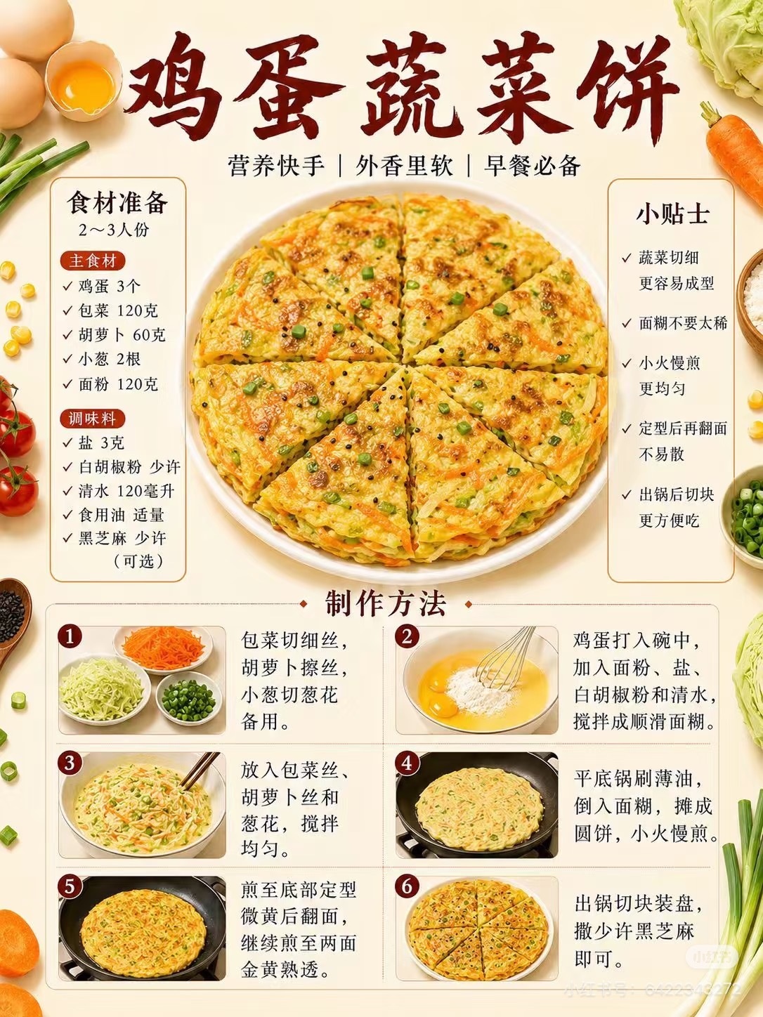 娃娃放假以后天天看做饭，每天换着花样做。 