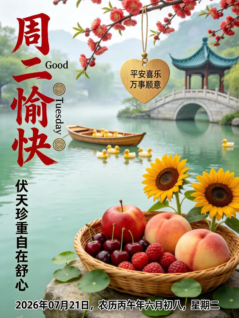2026.7.21周二早安祝福图片壁纸拿图吱一声噢～ 