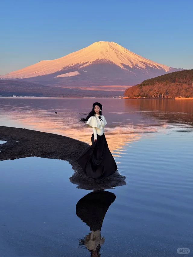 日本｜富士山🗻山中湖绝美粉色日出平野之浜
