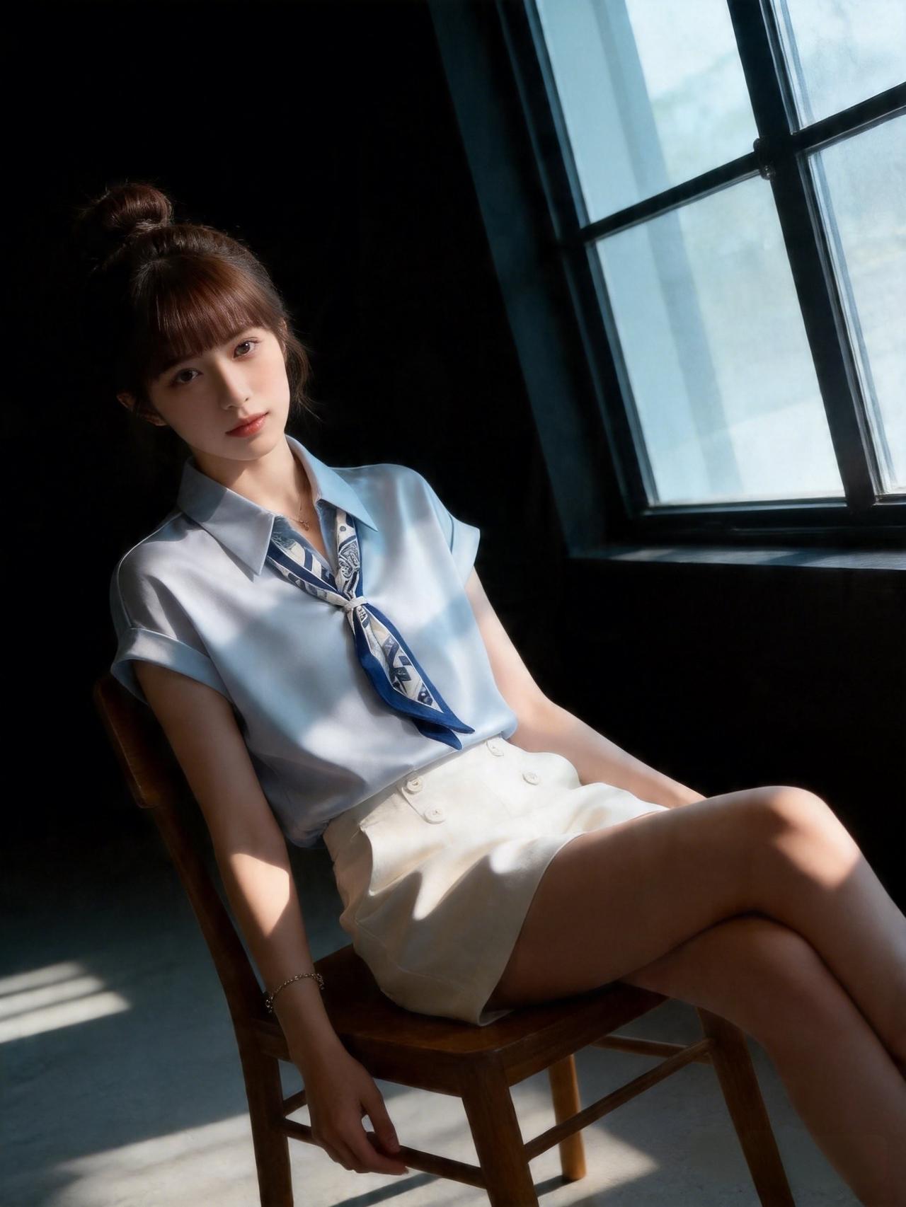 阳光洒进来的午后，优雅少女坐在窗边，静谧而美好。女人如何穿出含蓄的性感?