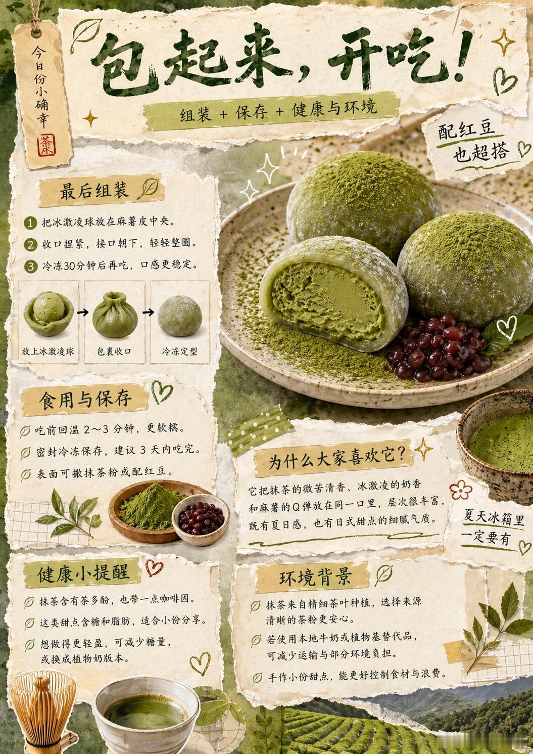 是谁还没吃到抹茶麻薯冰激凌？一口咬下去，是抹茶的清香、麻薯的软糯和冰激凌的冰凉治