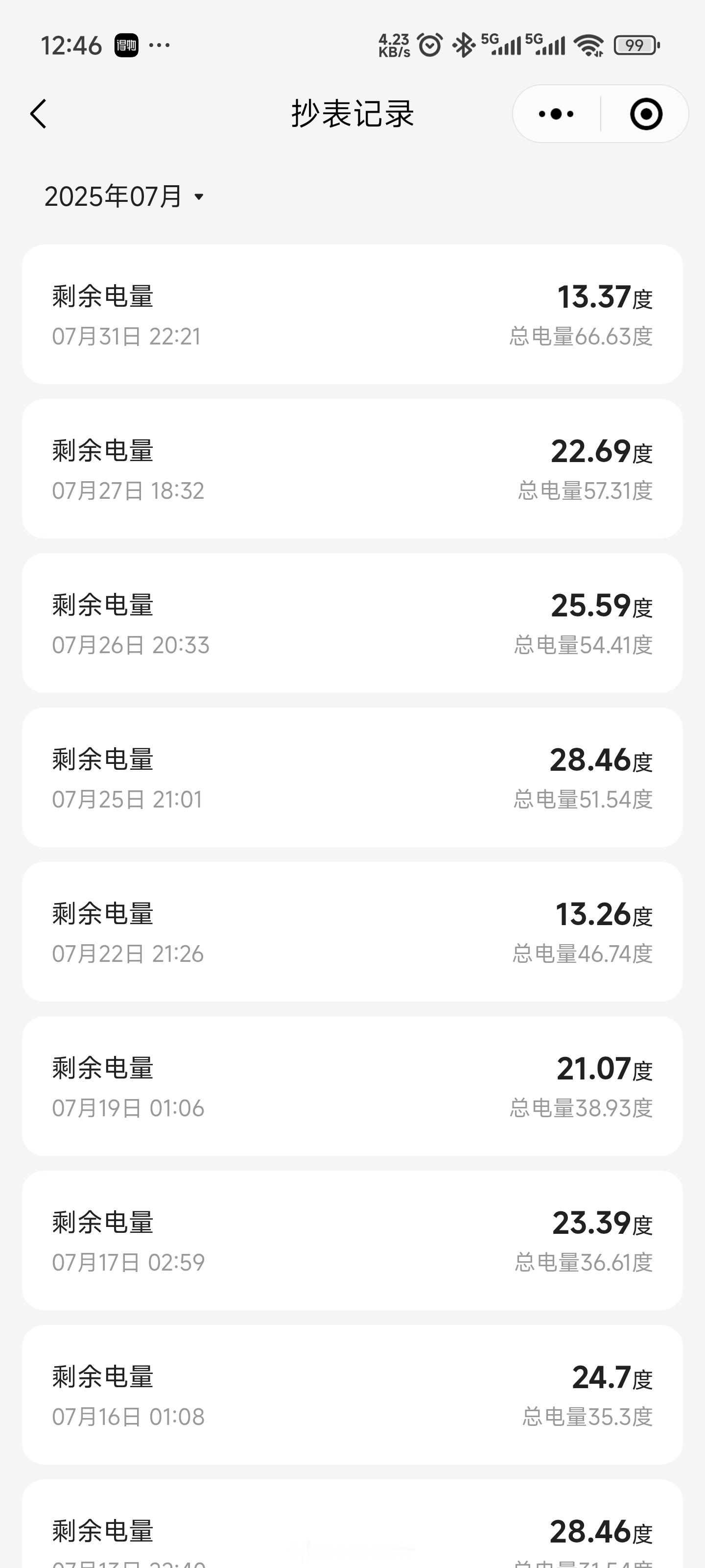 7月电费起码呆哥这个电费还算少的，空调也不是很费电，一级能效[嘻嘻][嘻嘻] ​