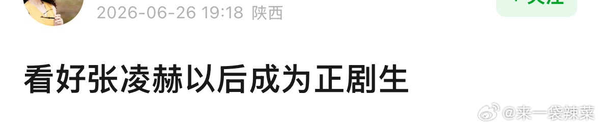 网友看好张凌赫以后成为正剧生，臣附议！