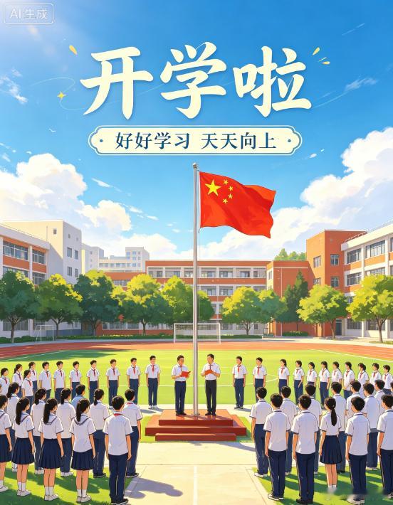 今天是全国开学！新学期快乐，好好学习，天天向上。开学啦 ​​​