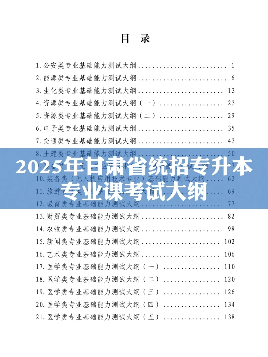 2025甘肃统招专升本专业课考试大纲📝