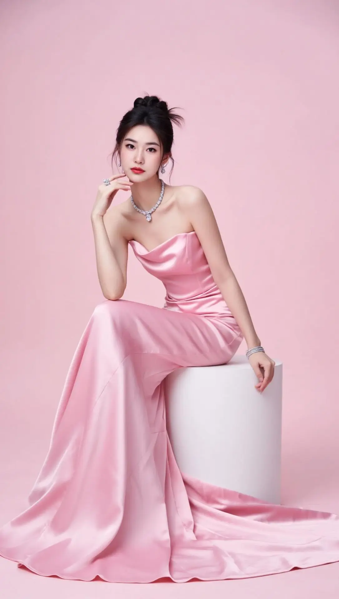 AI粉缎时尚写真 ai创作