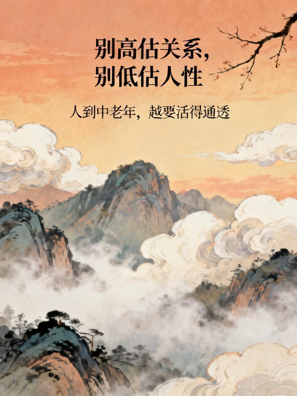 别高估关系，别低估人性，才会少走弯路
人到中老年，走过半生风雨，见过人情冷暖，才