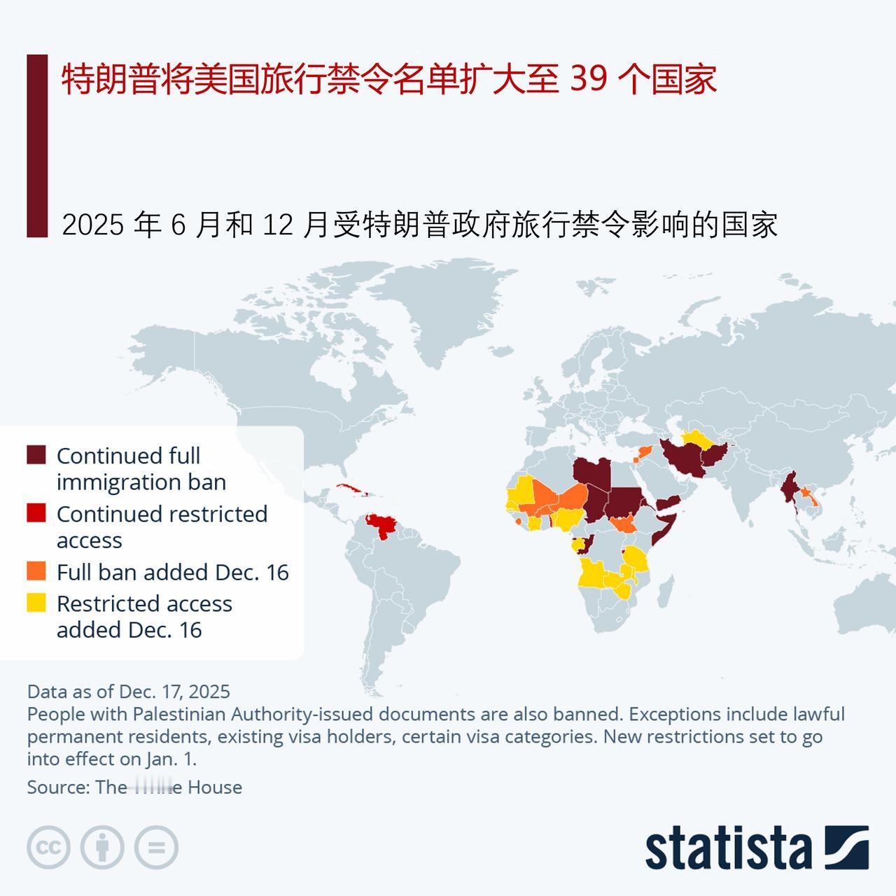特朗普将美国旅行禁令名单扩大至 39 个国家

特朗普政府正在扩大旅行禁令和限制