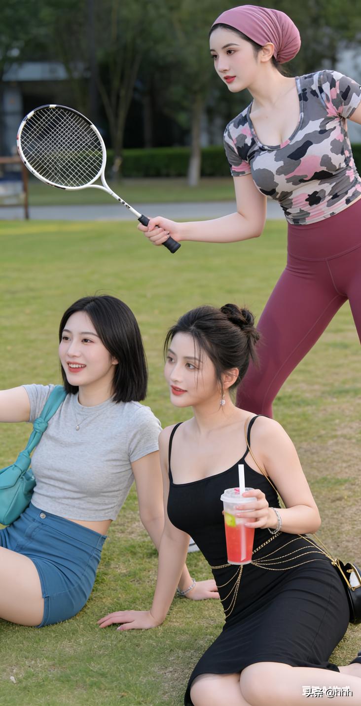 阳光明媚的午后，闺蜜们一起打网球，享受美好时光！🌞🎾👯‍♀️