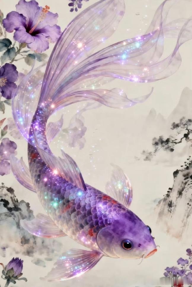 玄学福运｜稀有紫色锦鲤现世，涤荡周身浊气，驱散负能量，强力吸纳满满好运。点赞结缘