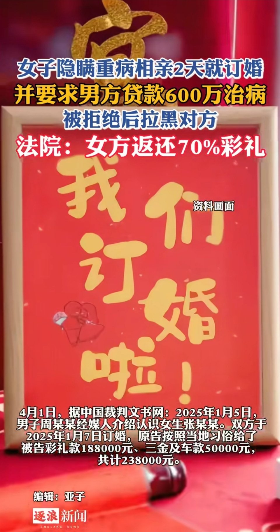 女子隐瞒重病相亲2天就订婚