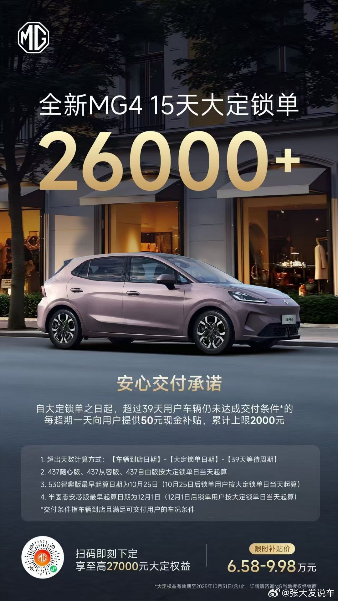 MG4支愣起来了上市15天大定锁单突破2.6万！全新mg4 ​​​