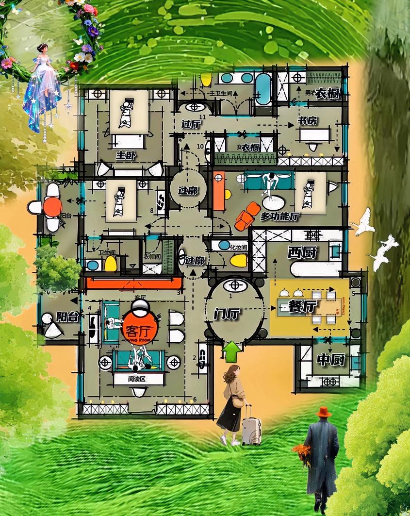 半圆有韵味，是一味良药，治愈205㎡病，一圆面子活，二圆生活化，三圆里子活，半圆