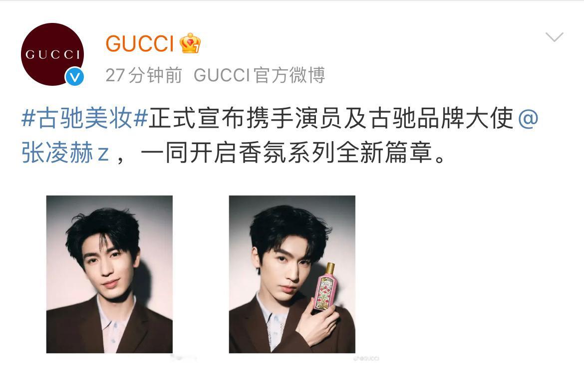 GUCCI正式官宣张凌赫香氛线，升任双线品牌大使！厉害了[666] 