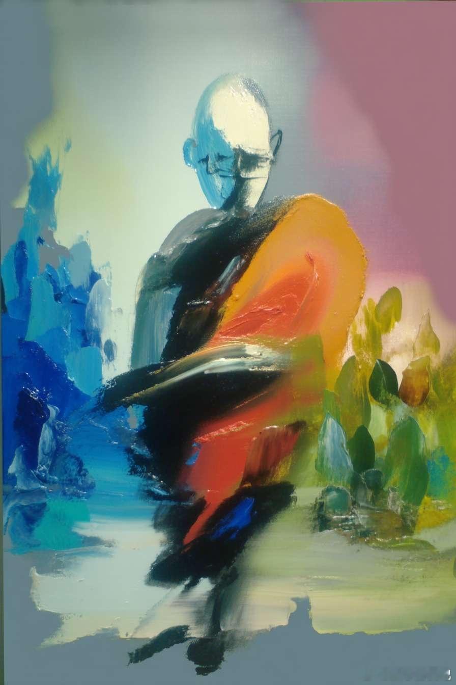 如果抽象也算一种天赋墨色晕染的刹那，呼吸凝成潮汐，你褪去色相的袈裟。 