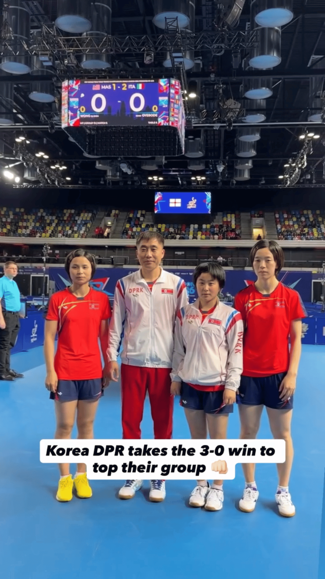 伦敦世乒赛团体赛 🇰🇵朝鲜女队小组赛三场全胜晋级 