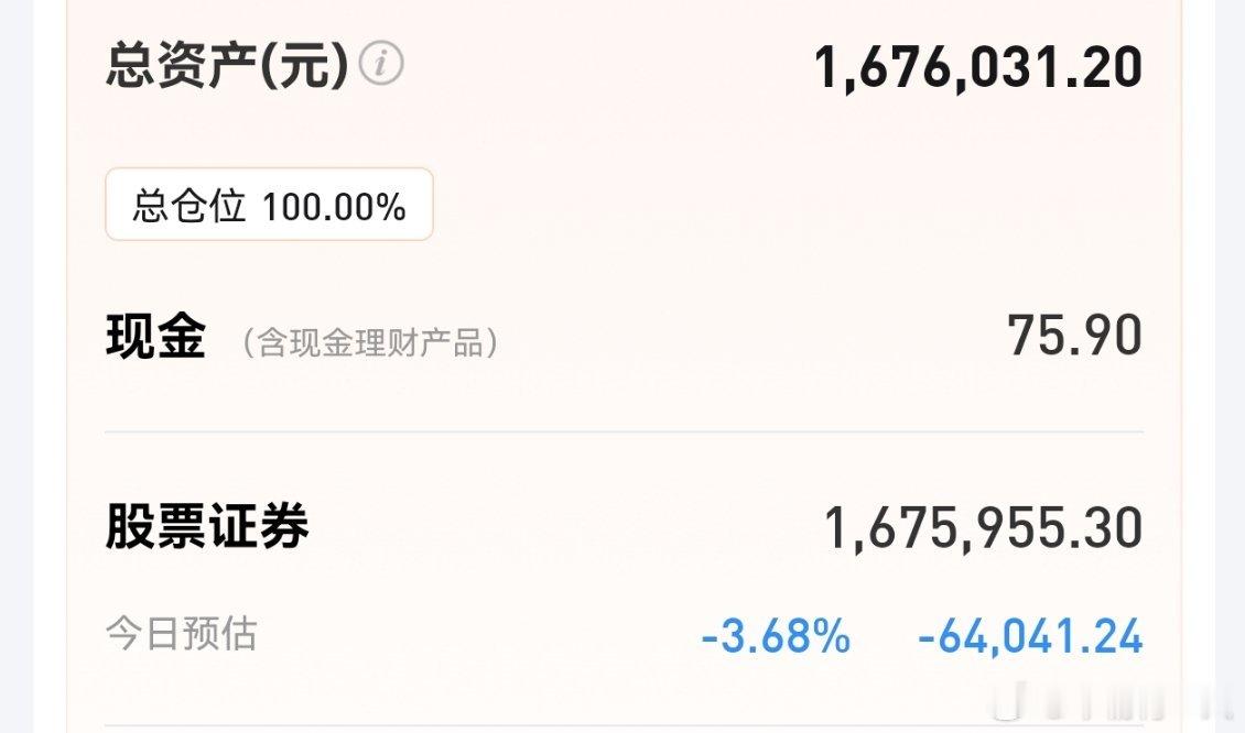 从最高市值到现在已经亏了差不多100个了，而且我都没敢买高位的科技都亏成这样，这