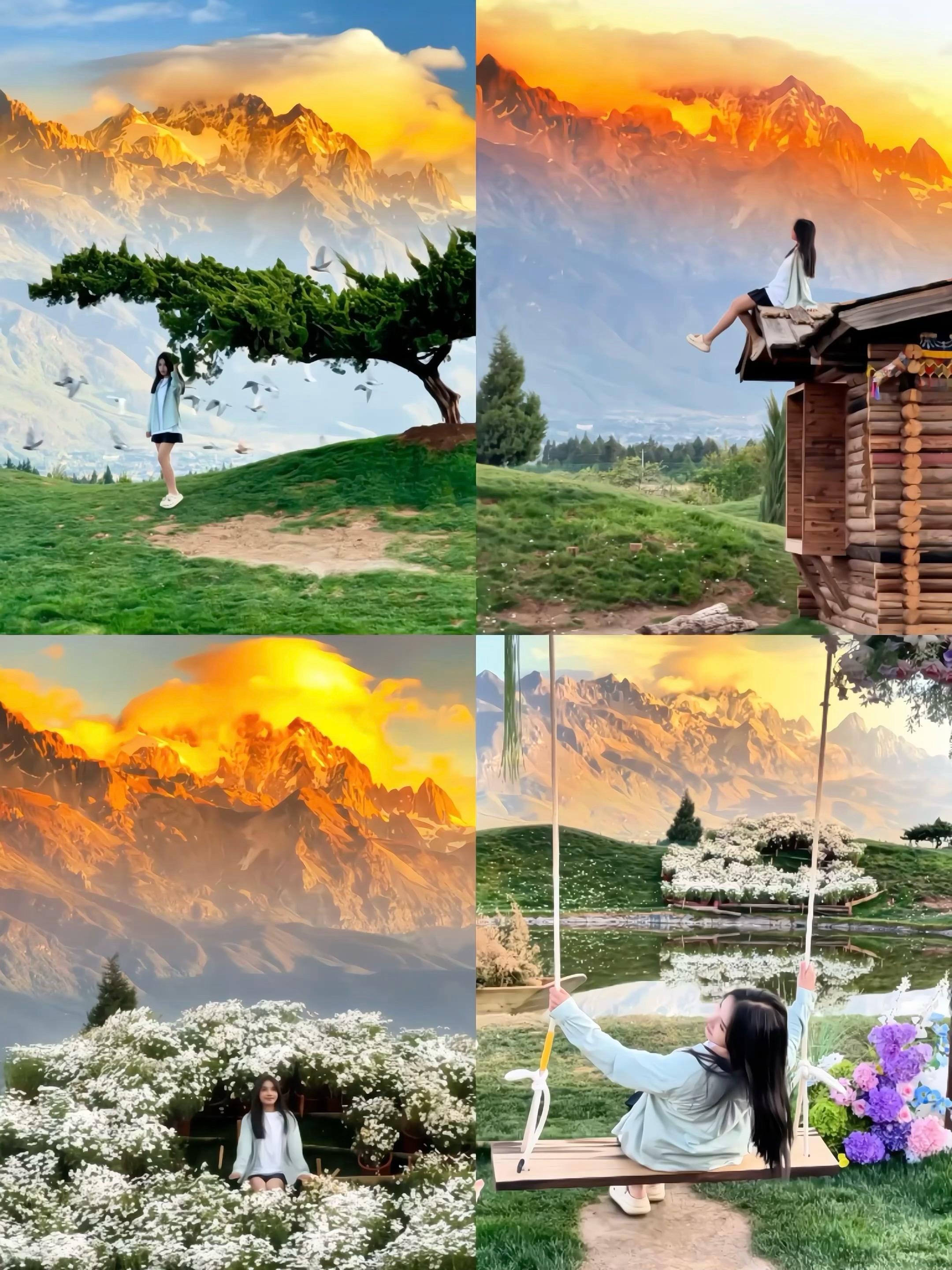 在香巴拉牧场 被丽江日照金山钙化的一天