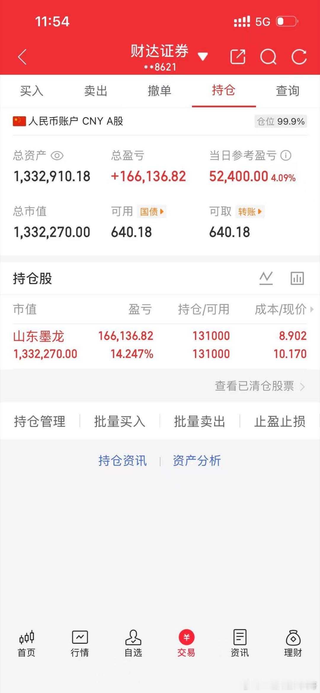 起点：100万本金目标：一年10倍收益（第9天）承诺：全程实盘记录，不藏私、不套