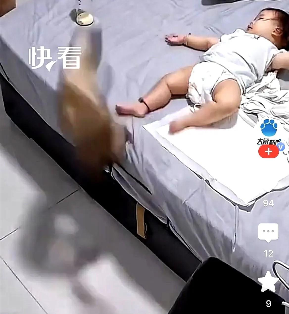 山东一户人家的监控，这两天在网上传疯了。画面里，小宝宝安安静静躺在床上，乖得跟个