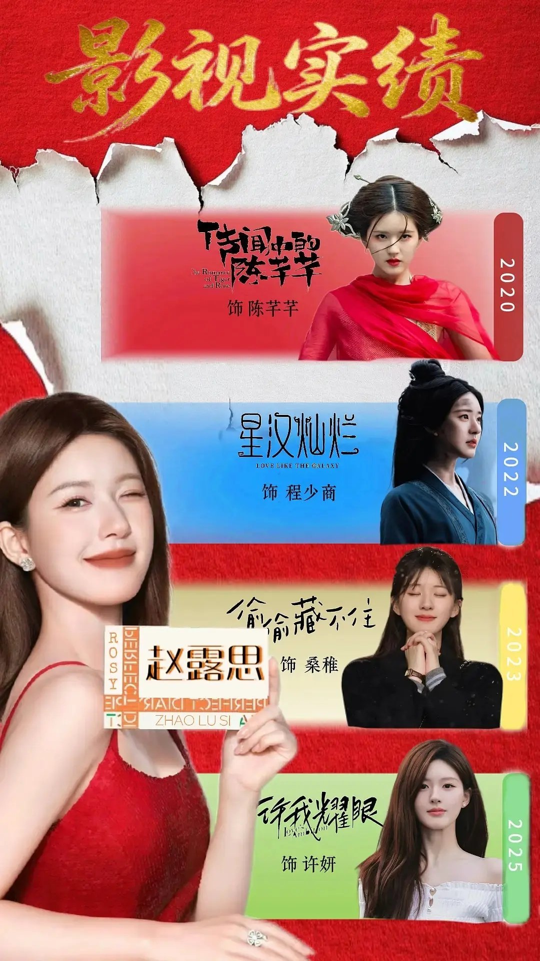 赵露思许我耀眼云合集均破6千+年冠🥇新歌上线第1️⃣天全平台多榜第一 ​​​