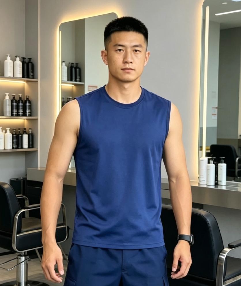 还是剪短发适合我。这几天35度左右的高温热得太难受了，细算下来也有一个月没剪头发