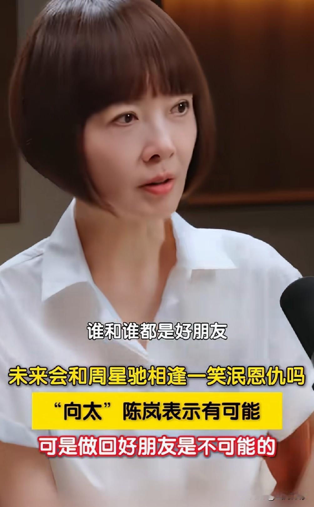 鲁豫：能和周星驰一笑江湖泯恩仇吗？
向太：有可能
鲁豫：能做回好朋友吗？
向太：