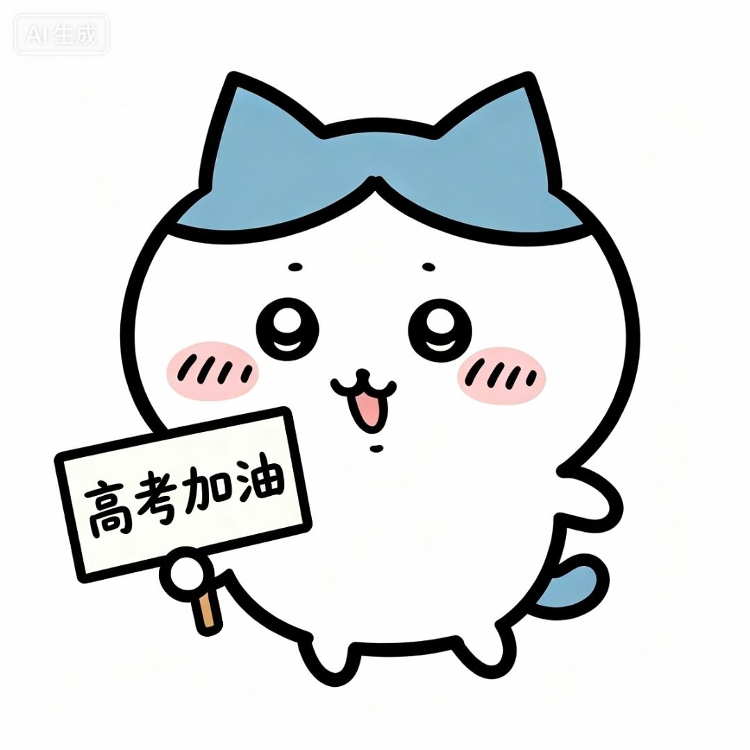 小可爱也来为高考加油啦！寒窗苦读，祝各位高考必胜！[豆包AI生成]吉伊卡哇灵感共