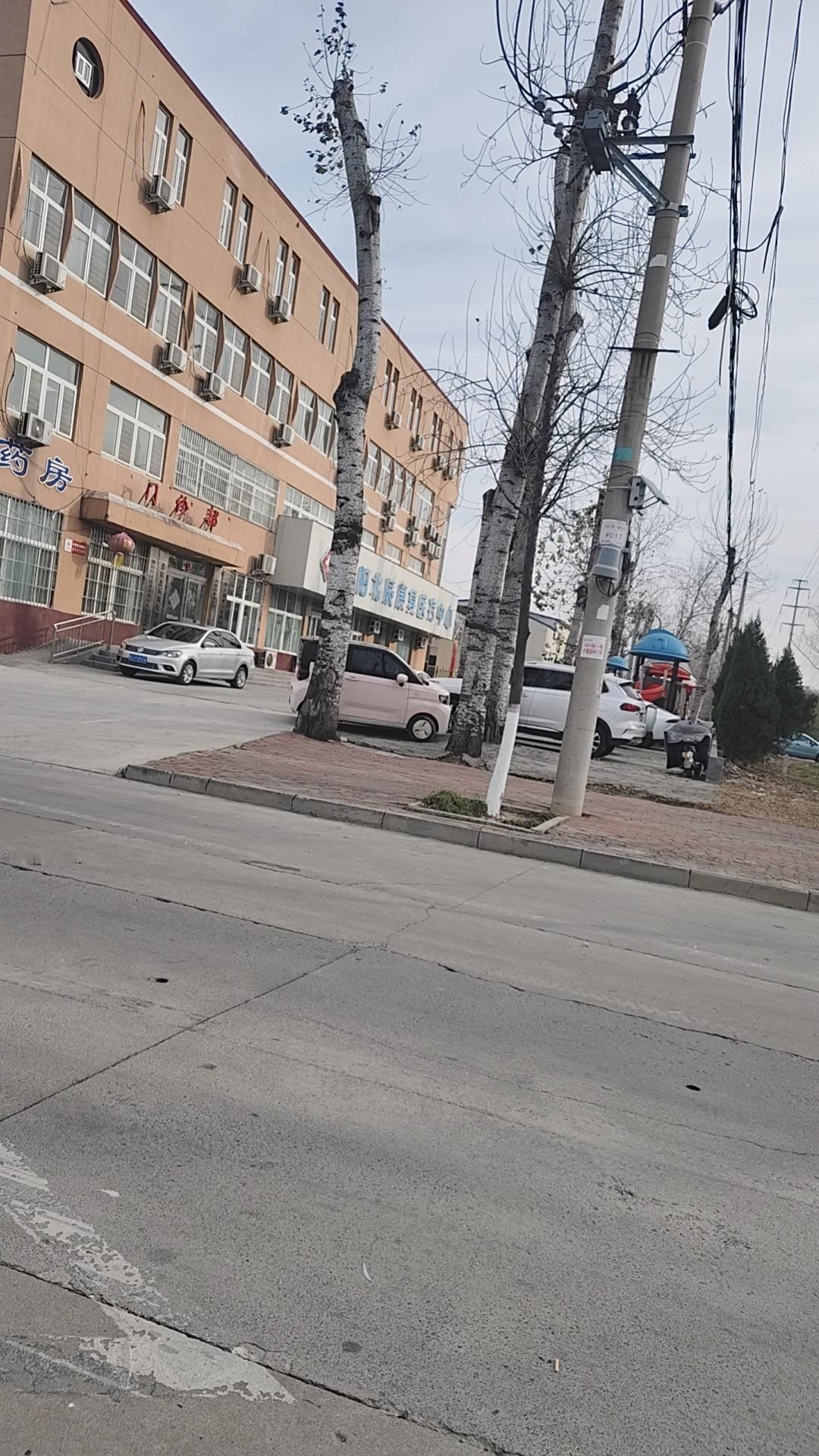 走在这条街道上，视线里是栋棕红色的多层建筑，外墙看着有些年头，一层开着药房和其他