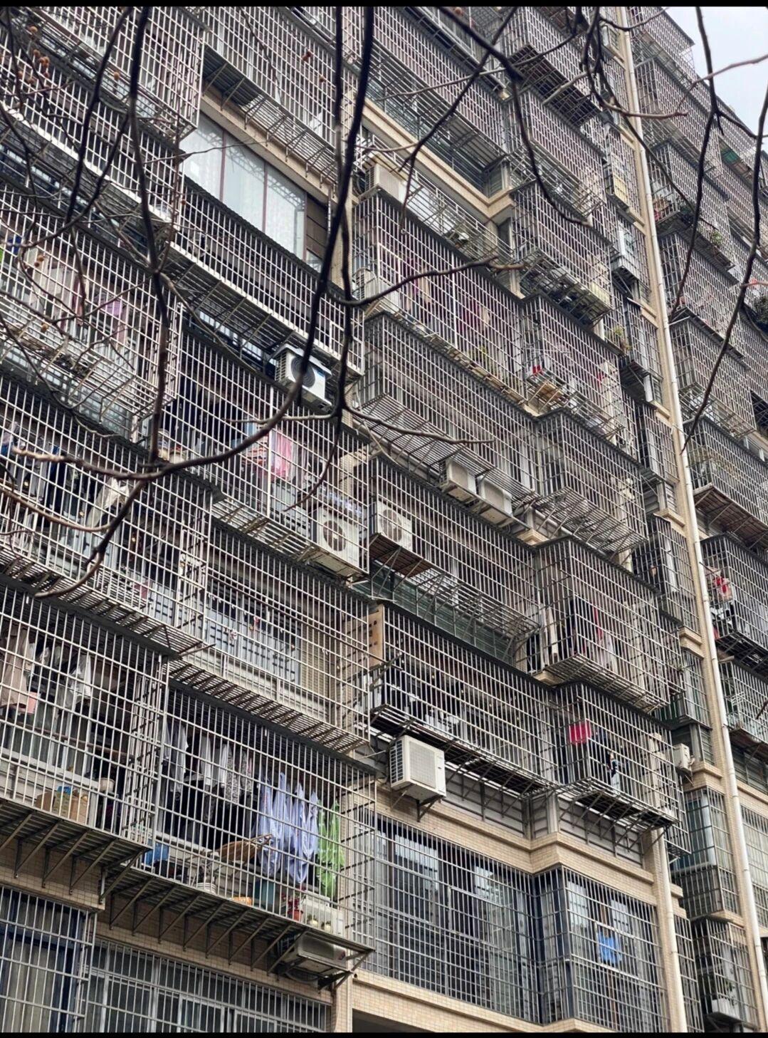 防盗窗说：虽然我不好看，但啥风我都不怕
不知道大家看到这种满楼的防盗窗会有什么感