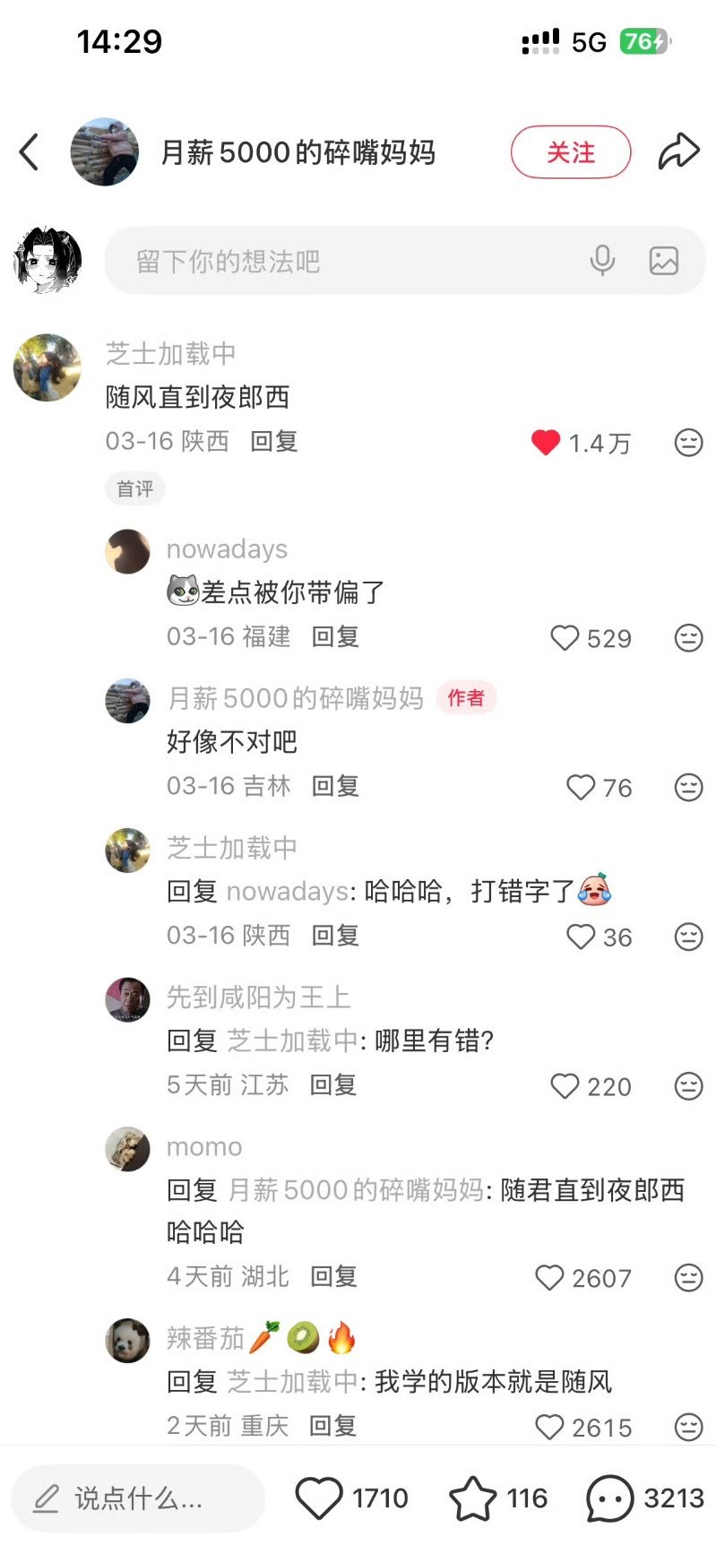 为啥我脑子里也是随风 