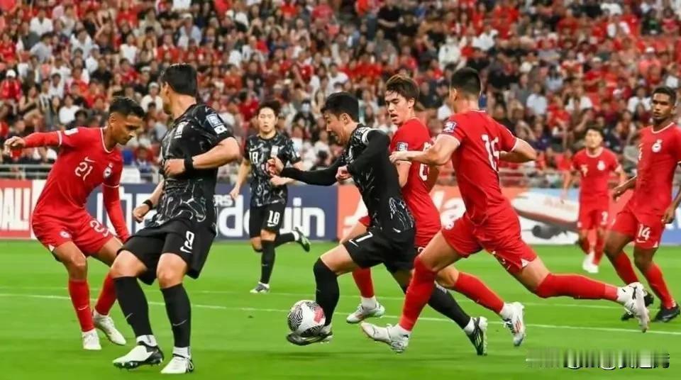 韩国队男足7-0大胜新加坡
北京时间6月6日晚，韩国队在2026年世界杯亚洲区预