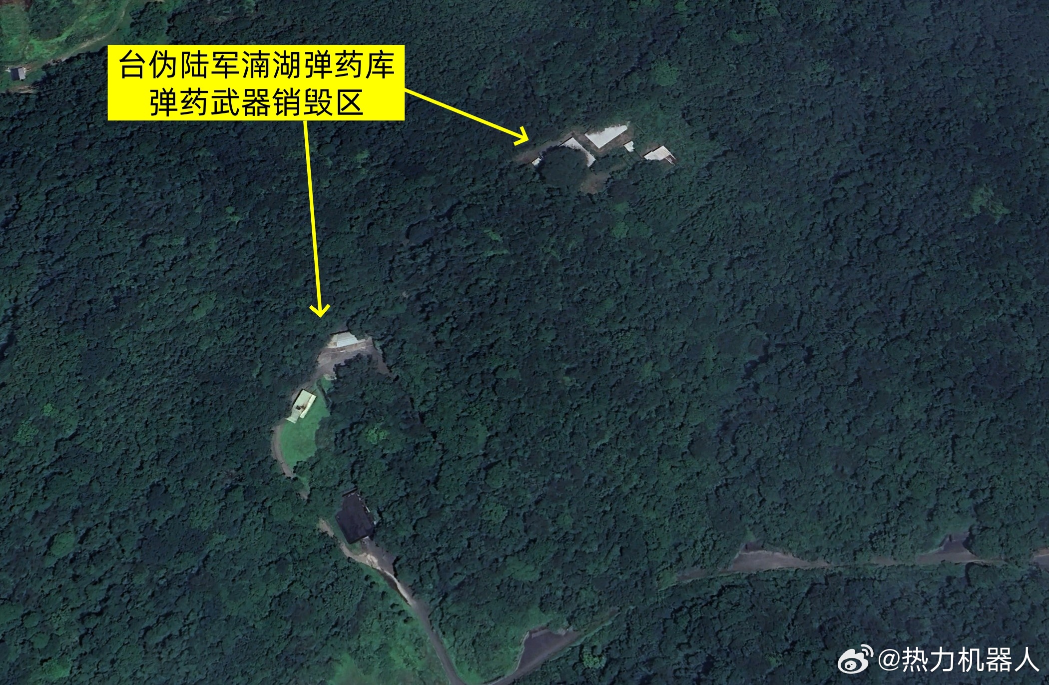 台湾军事信息 从卫星图看台伪新建的大型弹药库。台伪陆军六军团第三地区支援指挥部，