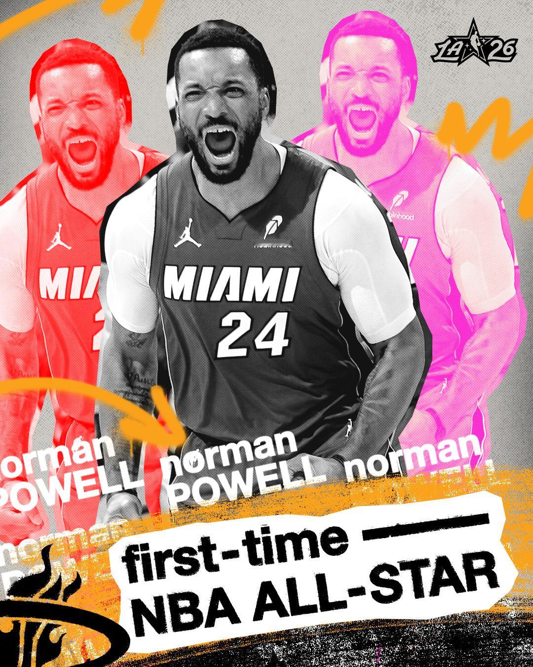 鲍威尔首次入选全明星  终于！！！鲍威尔终于入选全明星了！这是鲍威尔首次入选全明