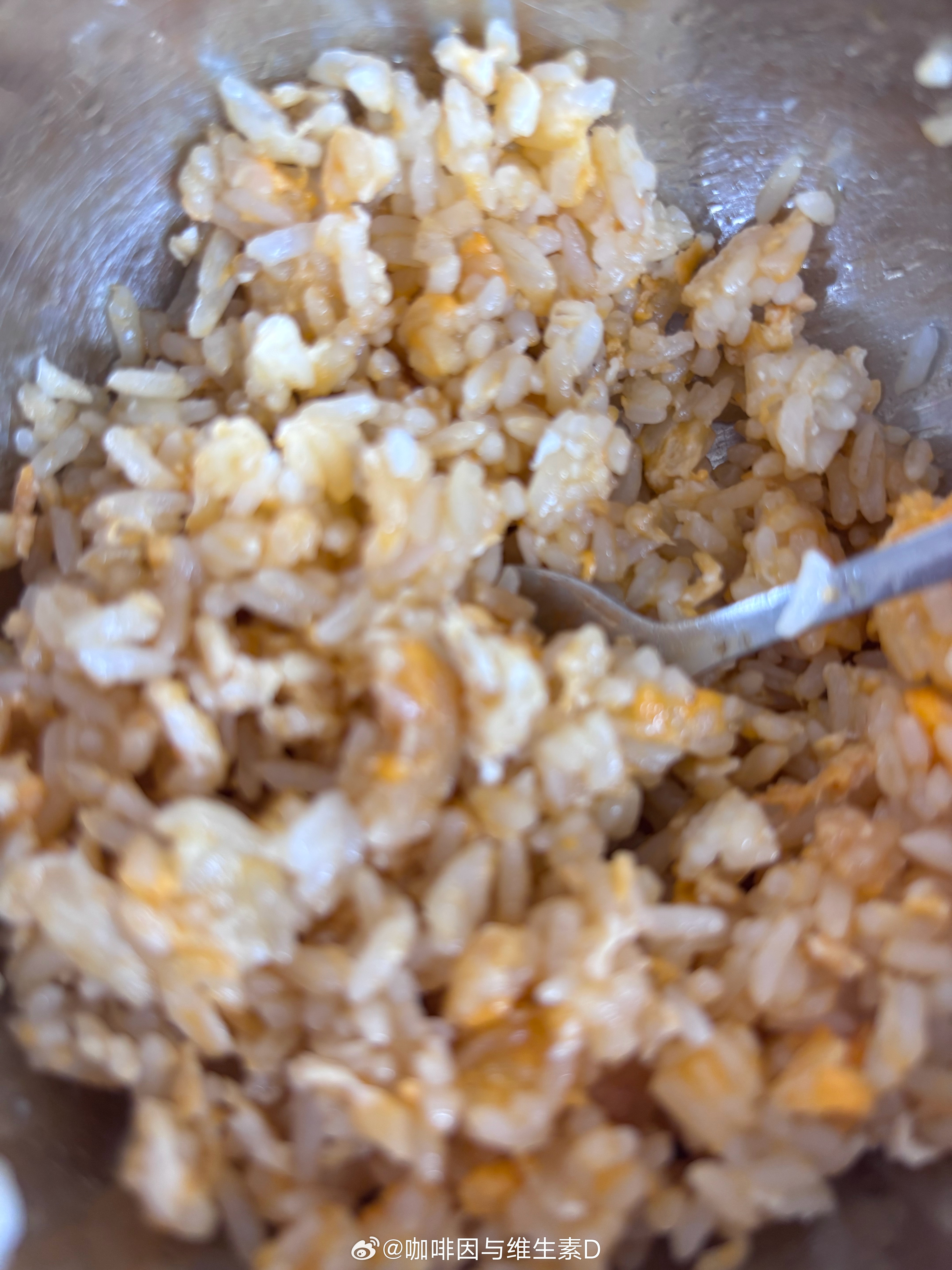 宝宝最近迷上了吃蛋炒饭。昨天在游乐场玩，中午点外卖我点了一份蛋炒饭，他看了一眼，